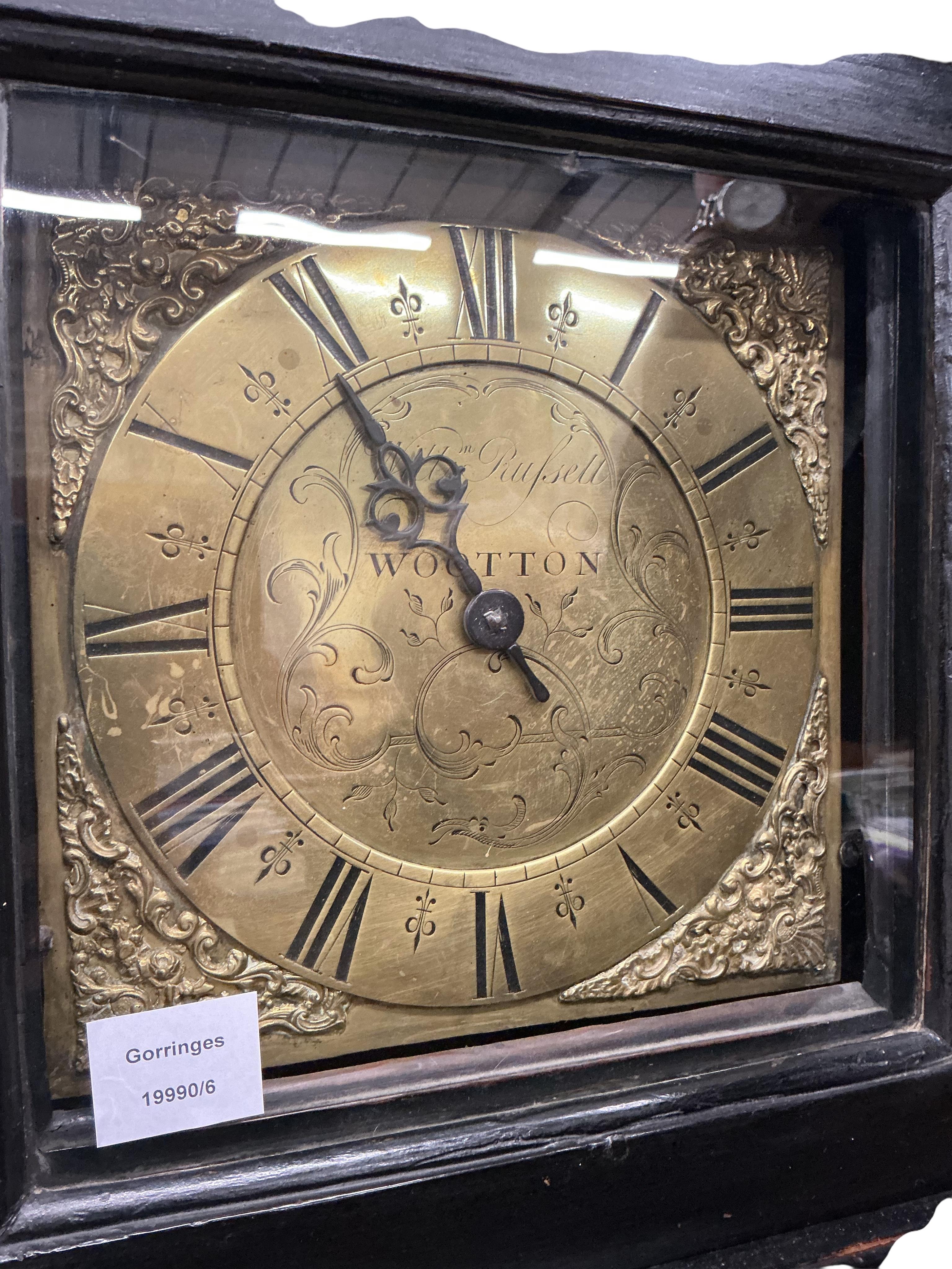 A late 17th / early 18th century thirty hour longcase clock, marked William Russell, Wootton, height 188cm